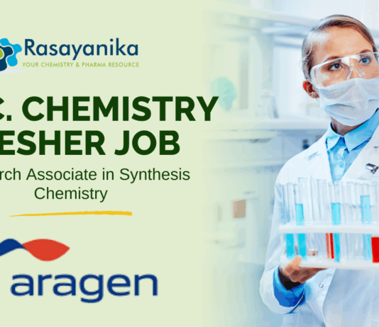 MSc Chemistry Fresher Job at Aragen – Apply Now