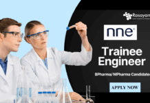 Freshers Jobs at NNE | MPharma Candidates Apply now for Trainee Engineer Position