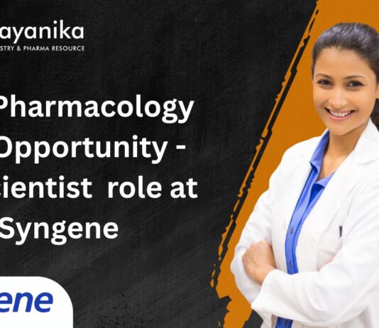 MSc Pharmacology Job Opportunity