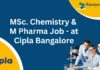 MSc. Chemistry & M Pharma Job