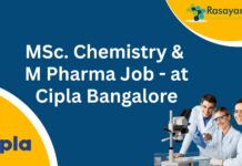 MSc. Chemistry & M Pharma Job