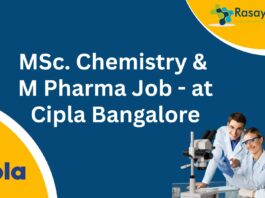 MSc. Chemistry & M Pharma Job