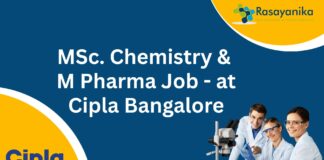 MSc. Chemistry & M Pharma Job