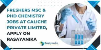 Freshers MSc & PhD Chemistry Jobs