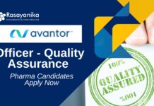 Officer QA Job at Avantor Panoli | Pharma Candidates Apply Now