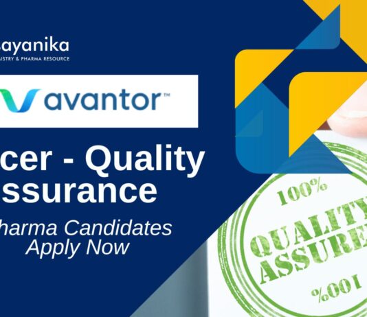 Officer QA Job at Avantor Panoli | Pharma Candidates Apply Now