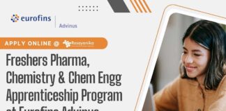 Freshers Pharma Apprenticeships at Eurofins Advinus