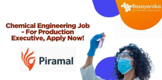 Chemical Engineering Job - For Production Executive, Apply Now!