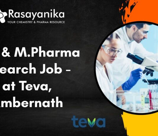 PhD & M.Pharma Research Job