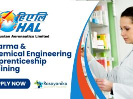 Pharma & Chemical Engineering Apprenticeship Training at HAL, Hindustan Aeronautics Limited, Apply Now