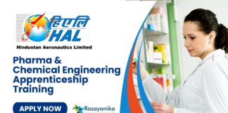 Pharma & Chemical Engineering Apprenticeship Training at HAL, Hindustan Aeronautics Limited, Apply Now