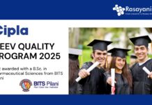 Cipla NEEV QUALITY Program 2025 – Get awarded with a B.Sc. in Pharmaceutical Sciences from BITS Pilani
