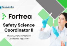 Pharma Jobs at Fortrea l PharmD/Mpharm/Bpharm Candidates Apply Now for Safety Science Coordinator II Role