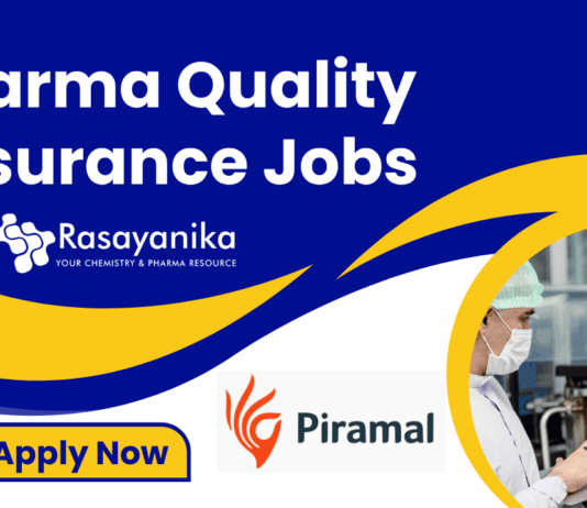 Pharma Quality Assurance Jobs - Deputy Manager QA at Piramal