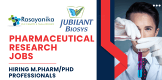 Pharmaceutical Research Jobs at Jubilant Biosys Bengaluru Apply