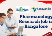 Pharmacology Research Job in Bangalore Bioplus Hiring