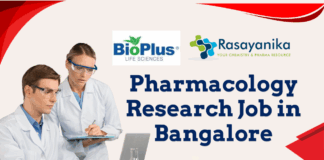 Pharmacology Research Job in Bangalore Bioplus Hiring