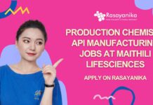 Production Chemist – API Manufacturing Jobs