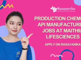 Production Chemist – API Manufacturing Jobs