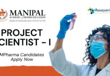 Project Scientist Job for Pharma Graduates | Apply Now at MAHE