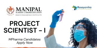 Project Scientist Job for Pharma Graduates | Apply Now at MAHE