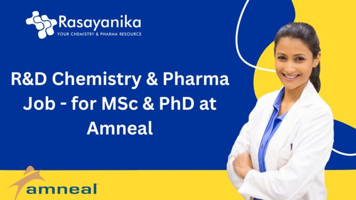 R&D Chemistry & Pharma Job