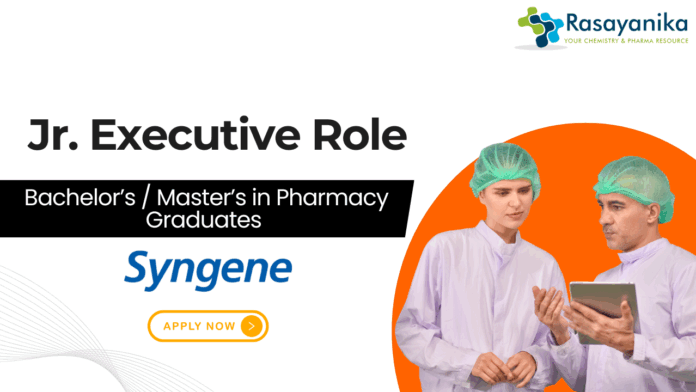 Recent Pharma Jobs in Bangalore -  Apply Now for Jr. Executive Role at Syngene