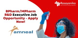 BPharm/MPharm R&D Executive Job Opportunity - Apply Now!