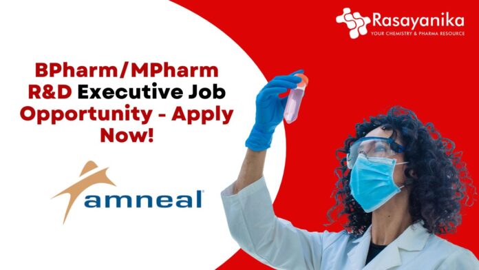 BPharm/MPharm R&D Executive Job Opportunity - Apply Now!