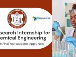 Research Internship for Chemical Engineering Candidates | Apply at NIT Trichy
