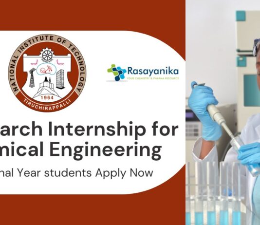 Research Internship for Chemical Engineering Candidates | Apply at NIT Trichy