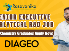 Senior Executive R&D Job at Diageo for MSc Chemistry Apply