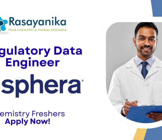Regulatory Data Engineer Chemistry Freshers Apply Now!