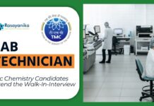 TMC Lab Technician Job – BSc Chemistry Candidates Attend the Walk-In-Interview