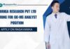 Auriga Research Pvt Ltd Jobs For GC-MS Analyst Position