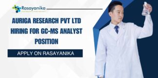 Auriga Research Pvt Ltd Jobs For GC-MS Analyst Position