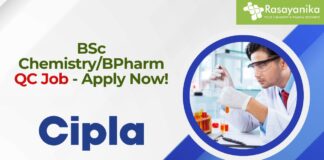 BSc Chemistry/BPharm QC Job - Apply Now!