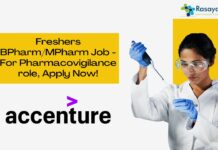 Freshers BPharm/MPharm Job - For Pharmacovigilance role, Apply Now!