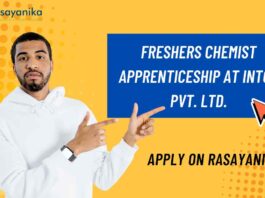 Freshers Chemist Apprenticeship at Intox Pvt. Ltd.
