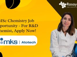 MSc Chemistry Job Opportunity - For R&D Chemist, Apply Now!
