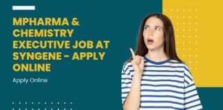 MPharma & Chemistry Jobs at Syngene