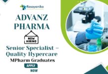 Quality Control Jobs at ADVANZ PHARMA | Apply Now For The Senior Specialist – Quality Hypercare Role