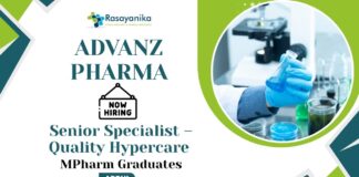 Quality Control Jobs at ADVANZ PHARMA | Apply Now For The Senior Specialist – Quality Hypercare Role