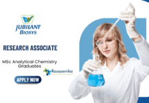 Analytical Chemistry Jobs at Jubliant - MSc Graduates Apply Now for the Research Associate Role