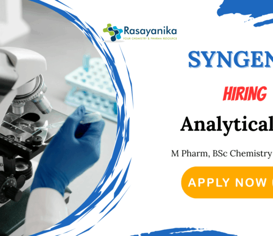 Quality Assurance Jobs at Syngene | Chemistry Graduates Apply Now for the Analytical QA Role 