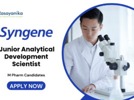 Analytical Development Role at Syngene | M Pharm Candidates Apply Now