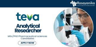 Analytical Researcher Job at TEVA - MSc PhD Pharma Candidates Apply Now