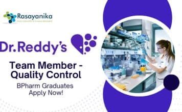 BPharma Jobs at Dr. Reddy’s | Apply Now For The Team Member – Quality Control Role BPharma Jobs at Dr. Reddy's | Apply Now For The Team Member - Quality Control Role
