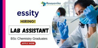 BSc Chemistry Jobs at Essity Apply Now for Lab Assistant Position
