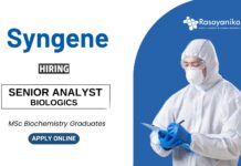 Chemistry Jobs at Syngene MSc Graduates Apply Now for the Senior Analyst Position (1)